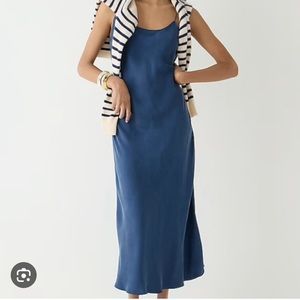 J.Crew NWT Gwyneth cupro-blend slip dress (size 6 in union blue)